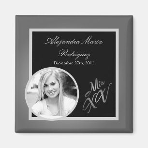 Imã {TBA} 2"x2" Mis XV Imagem de Anúncio Prateado