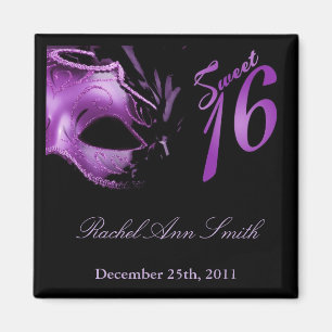 Imã {TBA} 2"x2" Sweet 16 Purple Lilac Favor Magnet