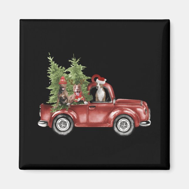 Imã Tbull On Car Christmas Ornament Funny Xmas T Shirt (Frente)