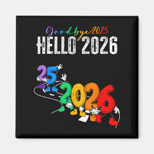 Imã Tchau 2025 Olá 2026 Desenho Animado Divertido Ano