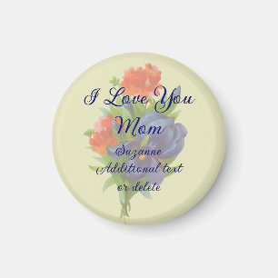 Imã Te Amo Mãe Iris Flor Personalizada