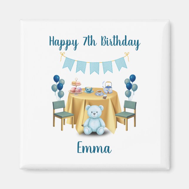 Imã Tea Party Birthday Magnet Gift (Frente)