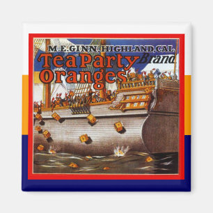 Imã Tea party da propaganda da caixa da fruta do