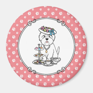 Imã Tea Party Westie Dog West Highland White Terrier