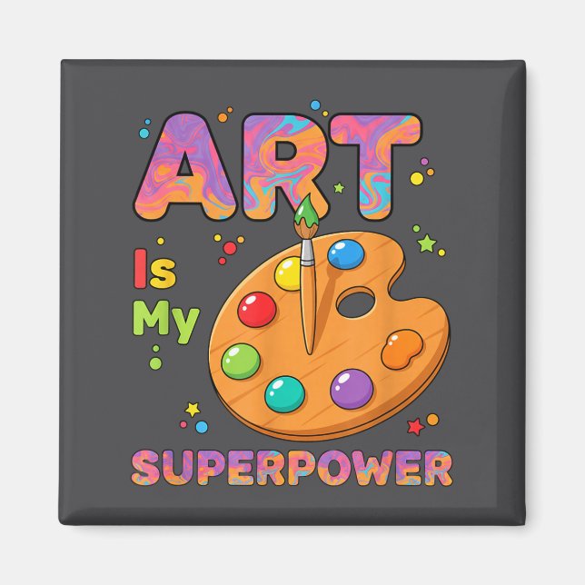Imã Teacher - Art Is My Superwer Art Teacher Drawing P (Frente)