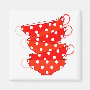 Imã Teacup das bolinhas do vintage