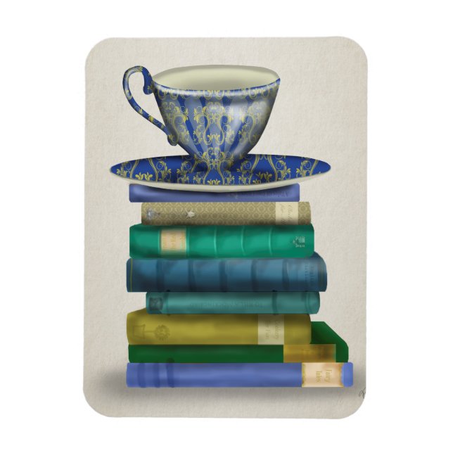 Ímã Teacup e Livros 3 (Vertical)