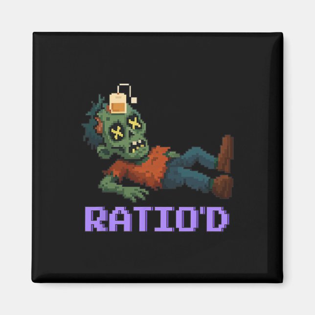 Imã Teag Npc Gamer Zombie Pixelado Ratioado no Hallowe (Frente)