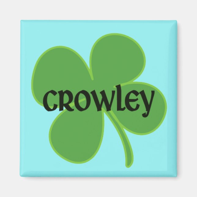 Imã Teal Crowley Magnet com Shamrock (Frente)