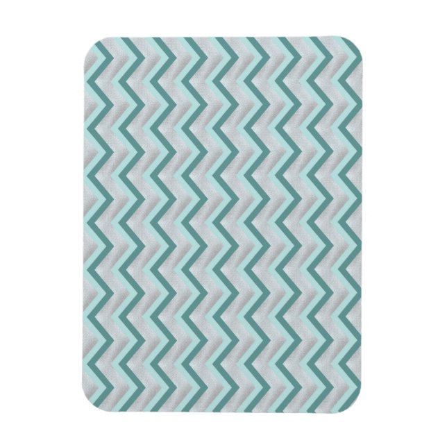 Ímã Teal e Pérolas ZigZag (Vertical)