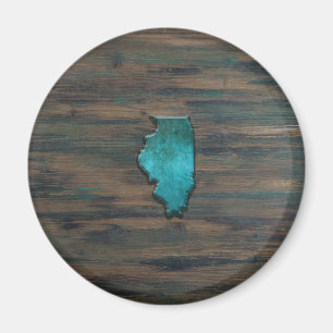 Imã Teal em forma de estado de Illinois