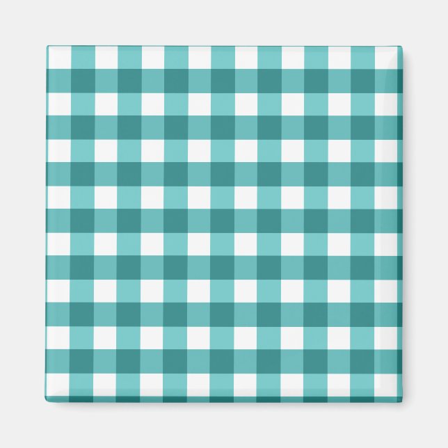 Imã Teal Gingham (Frente)