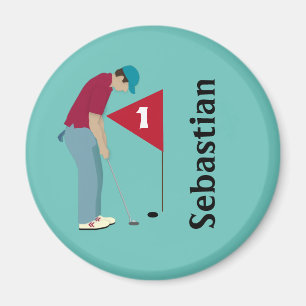 Imã Teal Golfer Putting