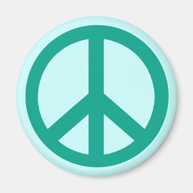 Imã Teal Green Peace Sign Products (Frente)