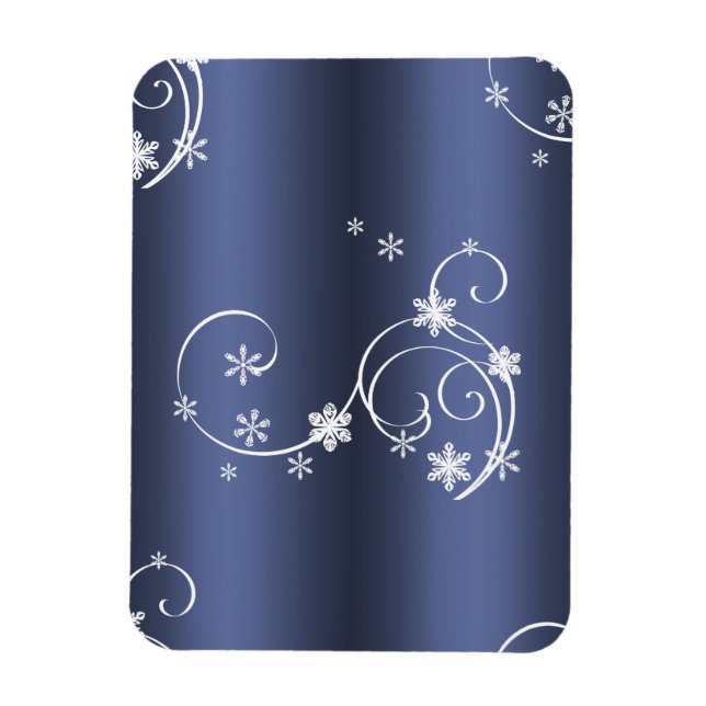 Ímã Teal Metálico, Brancos, Natal (Vertical)