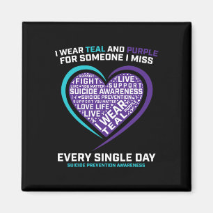 Imã Teal Purple Sensibilização Amava-Me