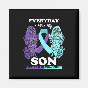 Imã Teal Purple Wing Miss Amor Prevenção ao Suicídio