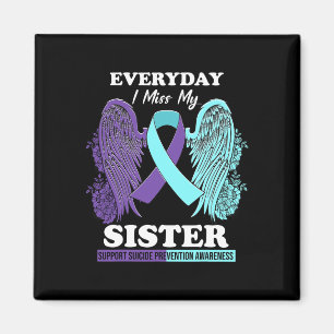 Imã Teal Purple Wing Miss Irmã Prevenção Suicida Aw