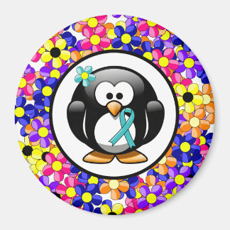 Imã Teal Ribbon Penguin