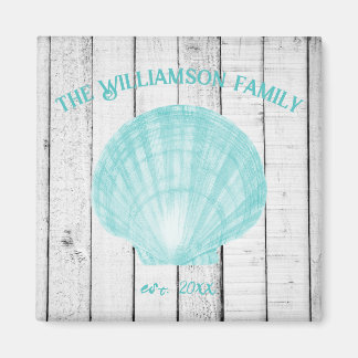 Imã Teal Vintage Scallop Shell Magnet