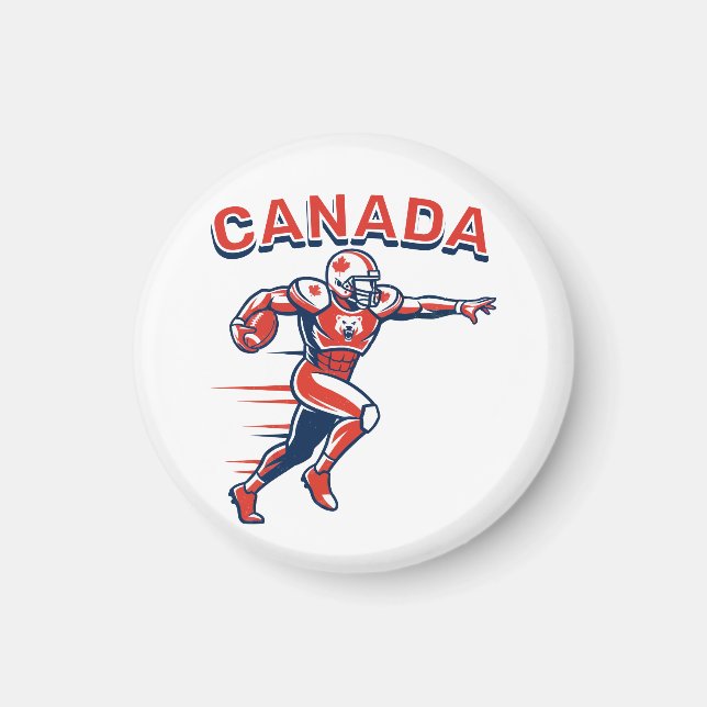 Imã Team Canada Football Dynamic Patriotic Athlete Art (Frente)