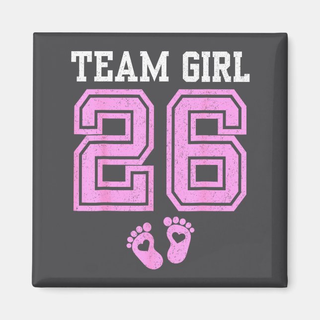 Imã Team Girl 2026 Gender Reveal Party Baby Announceme (Frente)