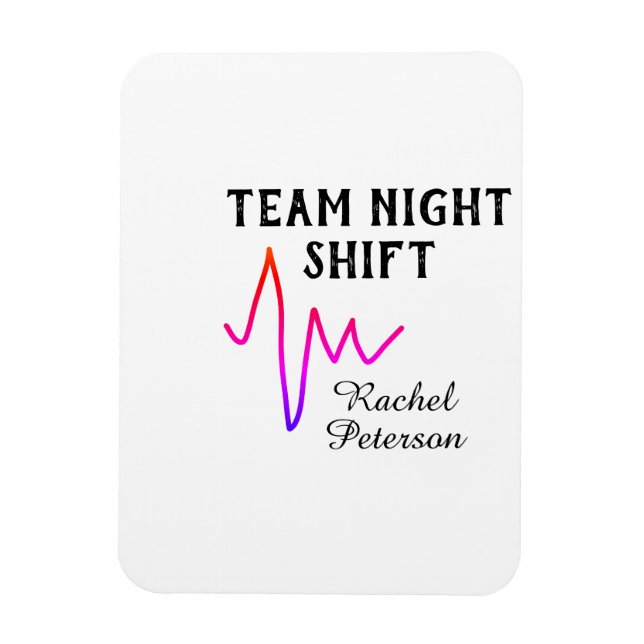 Ímã Team night shift nurse doctor medical name heart l (Vertical)