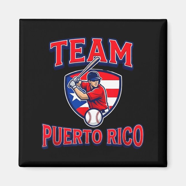 Imã Team Puerto Rico Baseball Flag Patriotic  (Frente)