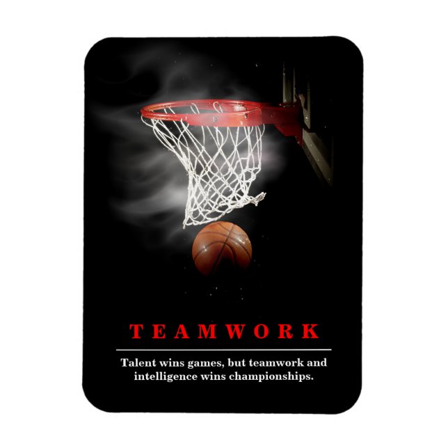 Ímã Teamwork Basketball Motivational Inspirational (Vertical)