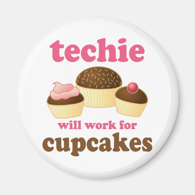 Imã Techie Cupcake Bonito (Frente)