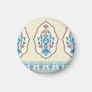 Imã Tecido Étnico Floral: Elegância Invisível