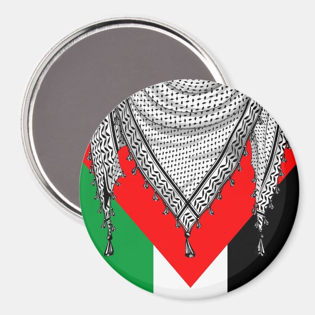 Imã Tecido Tradicional do Keffiyeh Scarf Palestino (Front/Back)
