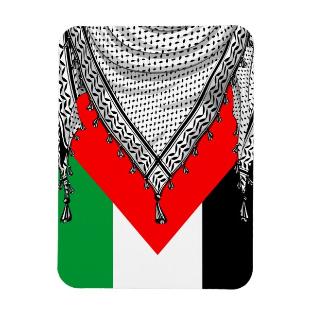 Ímã Tecido Tradicional do Keffiyeh Scarf Palestino (Vertical)