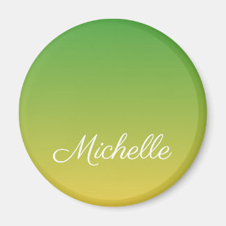 Imã Tecido verde e amarelo personalizado