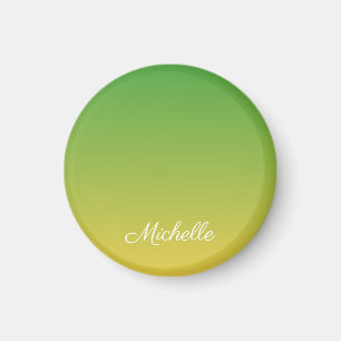 Imã Tecido verde e amarelo personalizado