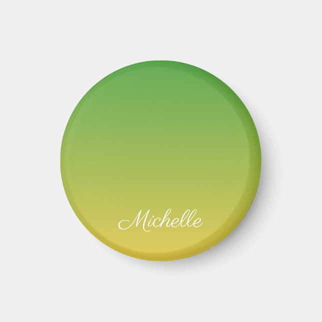 Imã Tecido verde e amarelo personalizado (Frente)