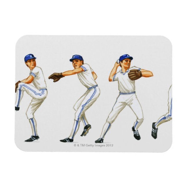 Ímã Técnica de arremesso de baseball, imagem múltipla (Horizontal)