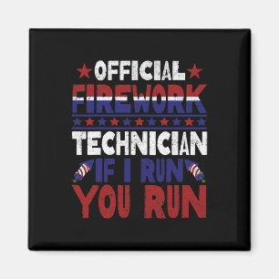 Imã Técnico De Bombeiros Em 4 De Julho Funny Usa Pyro-