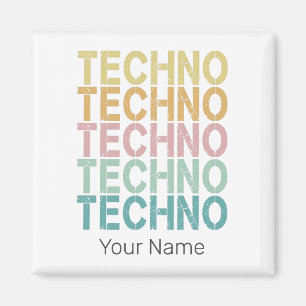 Imã Tecno House - Letra Retroativa Eletro Vintage Rave