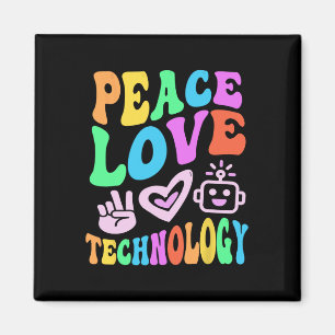 Imã Tecnologia Vintage Peace Love