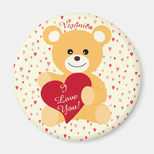 Imã Teddy Bear "Eu Te Amo!" Dia de os namorados