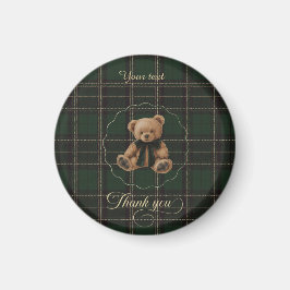 Imã Teddy Bear Green Tartan 