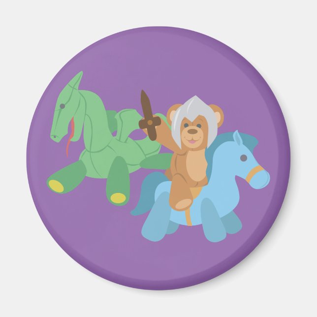 Imã Teddy Bear Knight (Frente)