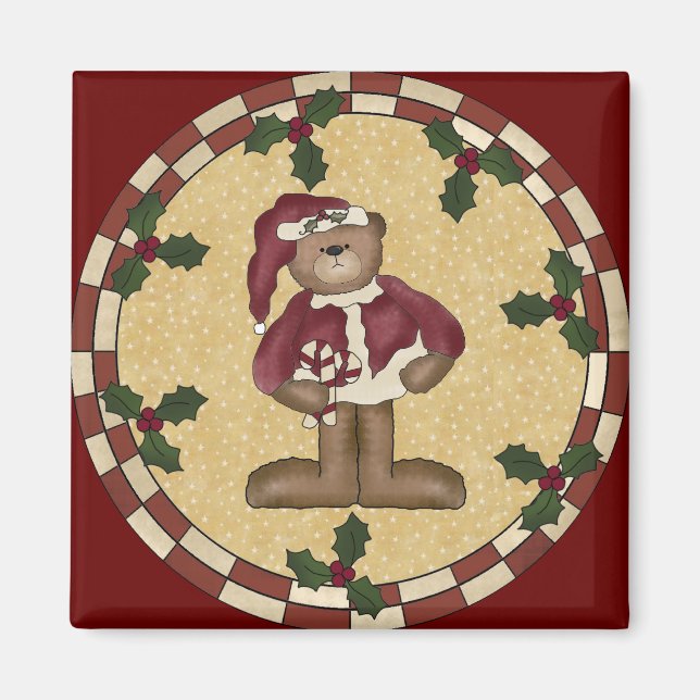 Imã Teddy Bear Natal (Frente)