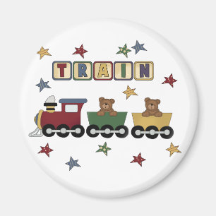 Imã Teddy Bear Train Camisetas e presentes