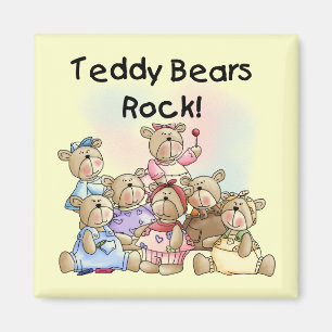 Imã Teddy Bears Rock Camisetas and Gifts