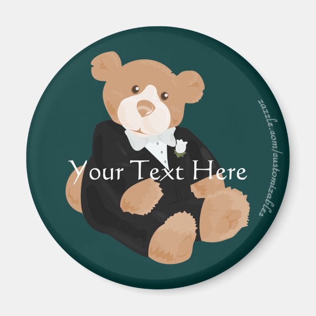 Imã Teddybear Groom (Frente)