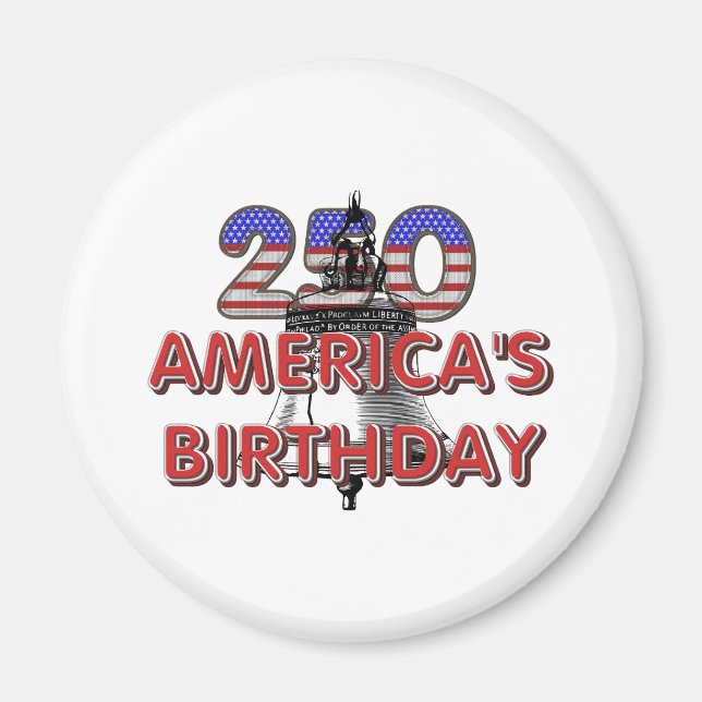 Imã TEE America's 250th Birthday Magnets (Frente)