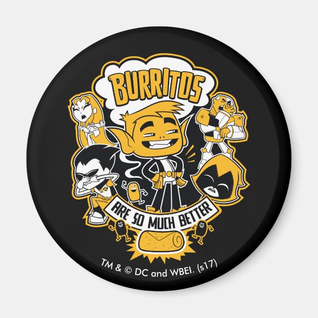 Imã Teen Titans Go! | Beast Boy "Burritos São Melhores (Frente)