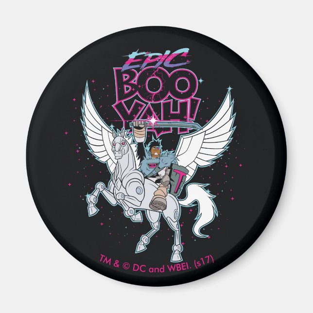 Imã Teen Titans Go! | Guerreiro Cyborg Riding Pegasus (Frente)